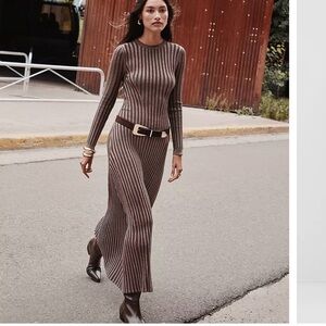 ⭐️NWT Loft Shimmer Ribbed Mock Neck Maxi Dress⭐️